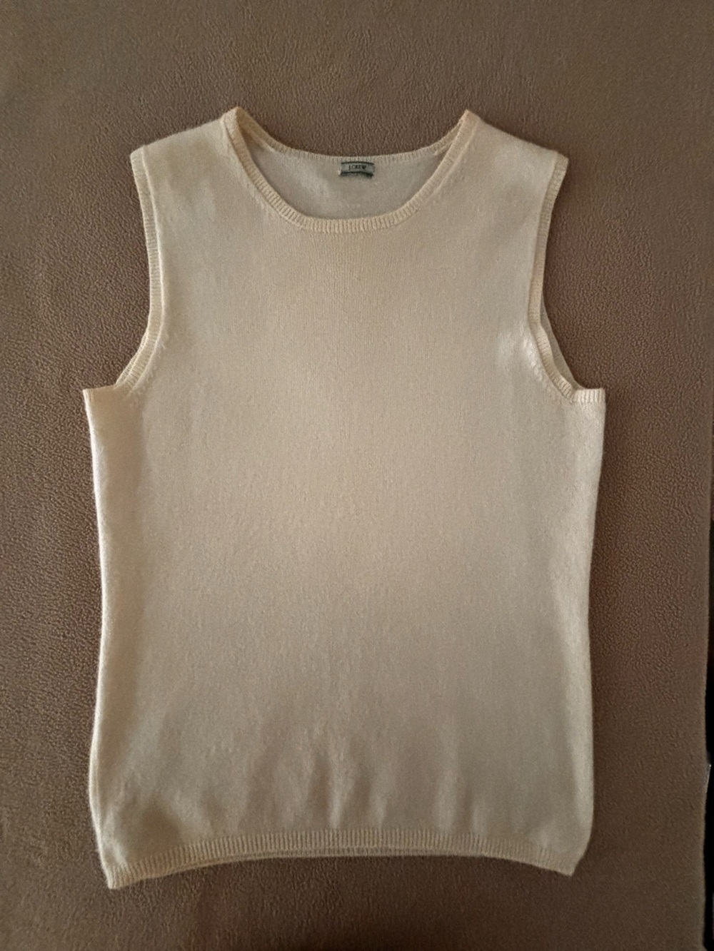 J. Crew Cream Crewneck Sleeveless Sweater